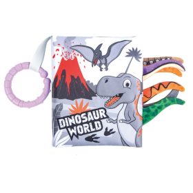   Dínós lapozós rágókástextil könyv farkakkal, akasztóval