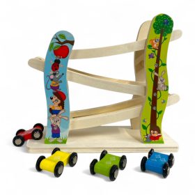 Fa autóleesős pálya + 4 átfordulós autó