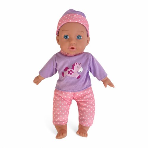 Baba kicsiknek, hangot adó, csinos ruhában 30 cm - különböző színek