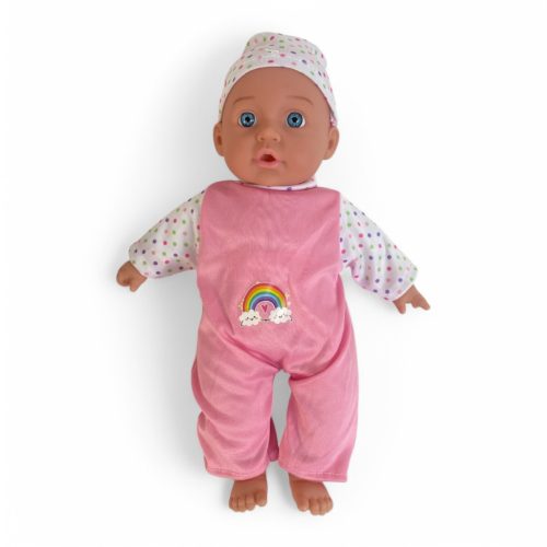 Baba kicsiknek, hangot adó, csinos ruhában 30 cm - különböző színek