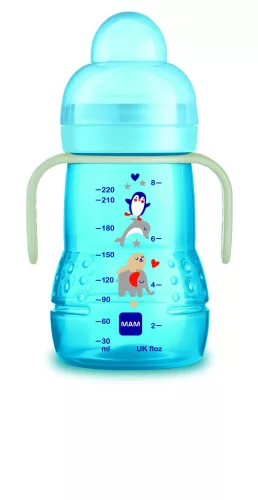 MAM Trainer+ Night tanulópohár 220 ml 4 hó+ - fiús