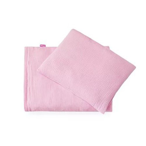 Muszlin 2 részes ágyneműhuzat - pink