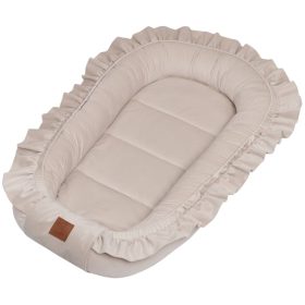 Infantilo NiKiDs Elegant Velvet fodros babafészek - bézs