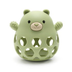   NiKiDs szilikon fogzást segítő BPA-mentes Baby Teddy Green