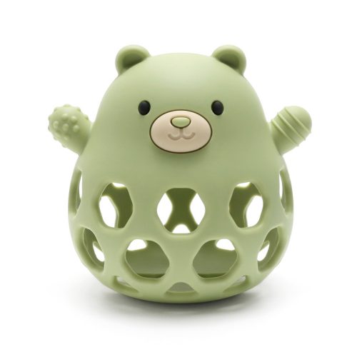 NiKiDs szilikon fogzást segítő BPA-mentes Baby Teddy Green