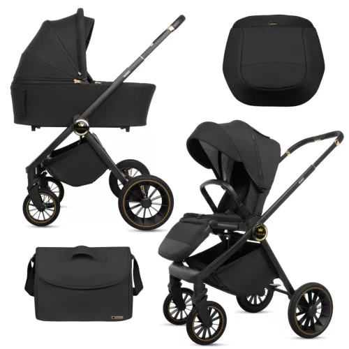 BabyLux ROSSO 2in1 multifunkciós babakocsi - Fekete