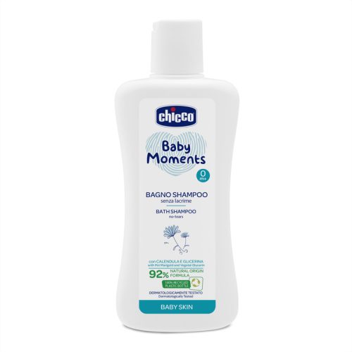 Chicco Fürdető & sampon 200 ml - könnymentes Baby Moments körömvirág és növényi glicerin