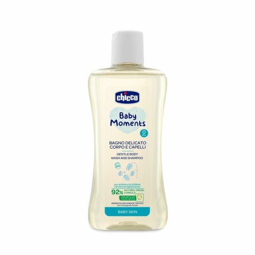 Chicco Fürdető & sampon 200 ml - újszülöttbőrre Baby Moments zabkivonat és növényi glicerin, semleges pH