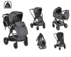 Cangaroo iCLICK Babakocsi 2in1 szett 22kg, aluminium váz, fordítható ülés, autom. csukható SZÜRKE