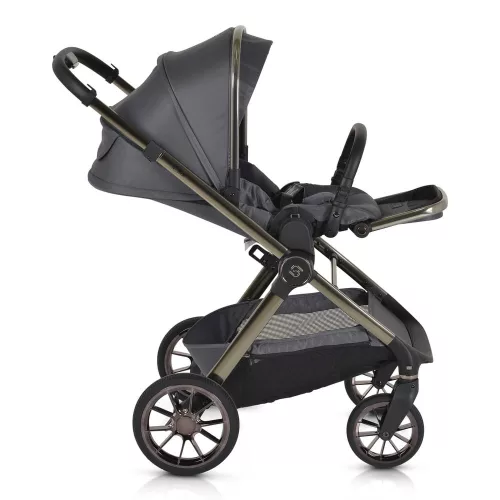 Cangaroo iCLICK Babakocsi 2in1 szett 22kg, aluminium váz, fordítható ülés, autom. csukható SZÜRKE