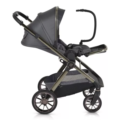 Cangaroo iCLICK Babakocsi 2in1 szett 22kg, aluminium váz, fordítható ülés, autom. csukható SZÜRKE
