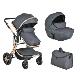   Cangaroo Polly 2 in1 babakocsi SZETT:sport+mózes+kistáska 107985 FEKETE