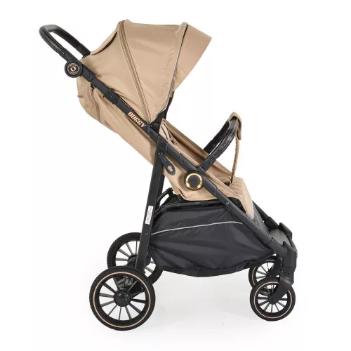 Moni BUGGY babakocsi lapracsukható, nagy kerekek, könnyű BÉZS