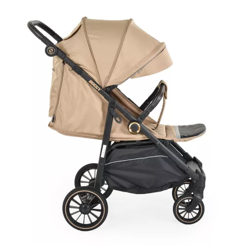 Moni BUGGY babakocsi lapracsukható, nagy kerekek, könnyű BÉZS