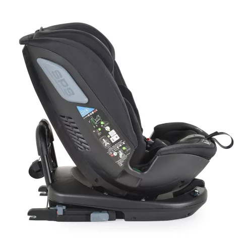 GRAVITY I-size autós ülés 40-150cm, SPS, forgatható talp, pamut huzat FEKETE