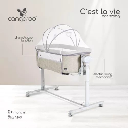 Cangaroo CEST LA VIE babaöböl távirányítóval, ringató funkcióval BÉZS