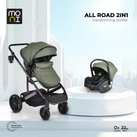   Moni ALL ROAD babakocsi szett 2in1, átalakítható, autós hordozóval S.ZÖLD