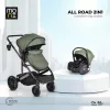 Moni ALL ROAD babakocsi szett 2in1 átalakítható,  autós hordozóval SZÜRKE