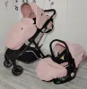 Moni BINGO babakocsi  SZETT újszülött kortól 22kg-ig 2in1 sport+váz+hordozó PINK