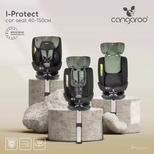 i-PROTECT autós ülés 40-150cm támasztólábbal 360 forgatható FEKETE
