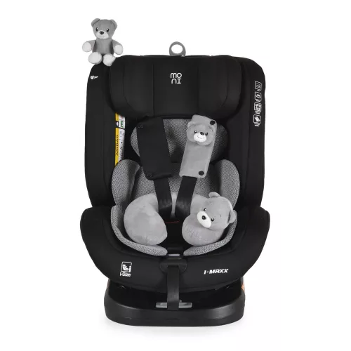 i-MAXX autós ülés,  isofix, forgatható, 2 plüss+párna 40-150cm SZÜRKE