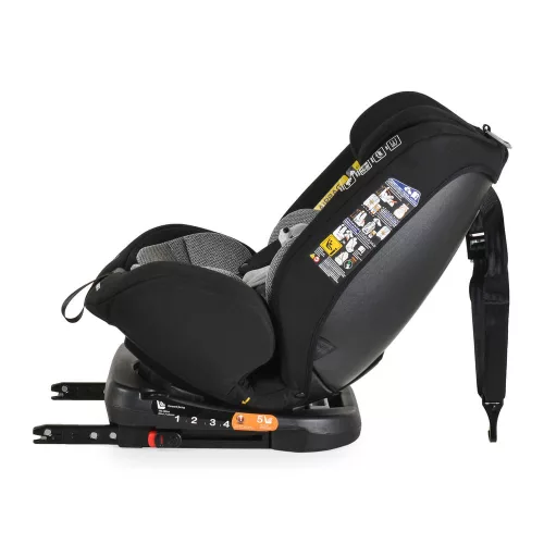 i-MAXX autós ülés,  isofix, forgatható, 2 plüss+párna 40-150cm SZÜRKE