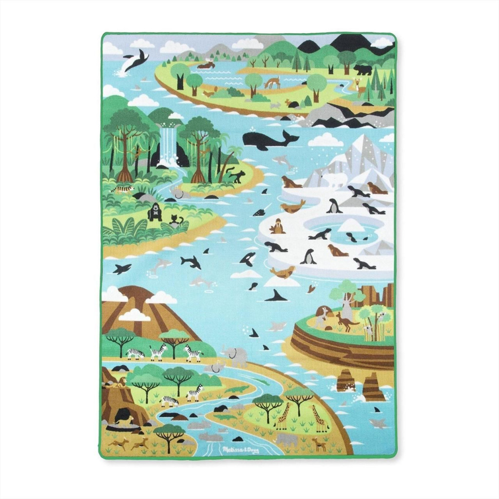Image of Melissa &amp; Doug, játszószőnyeg 200x150 cm, állatok élőhelyei