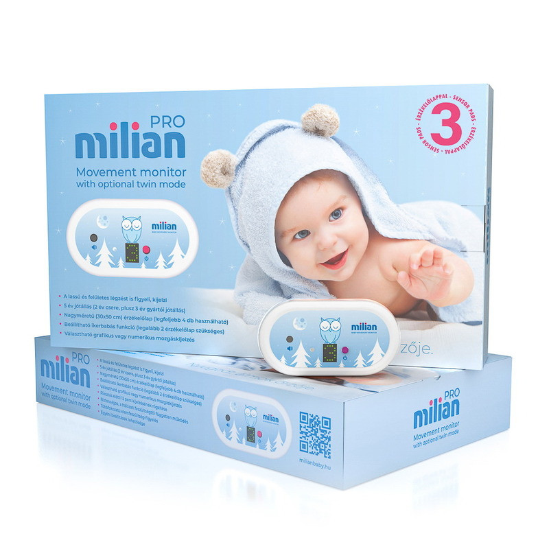 Image of Milian légzésfigyelő - PRO Plus 3 db érzékelőlappal