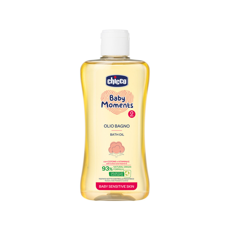 Image of Chicco Fürdető olaj 200 ml - sensitive Baby Moments gyapotolaj és E-vitamin