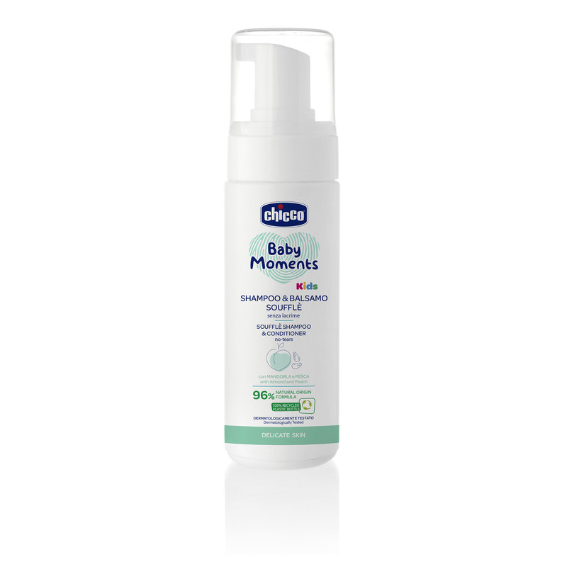 Image of Chicco Hab sampon &amp; kondicionáló 150 ml - Baby Moments Kids mandula és őszibarack kivonattal
